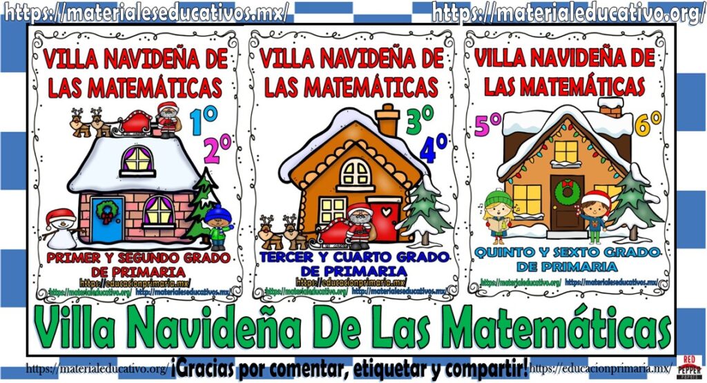 Maravillosa villa navideña de las matemáticas de todos los grados de primaria