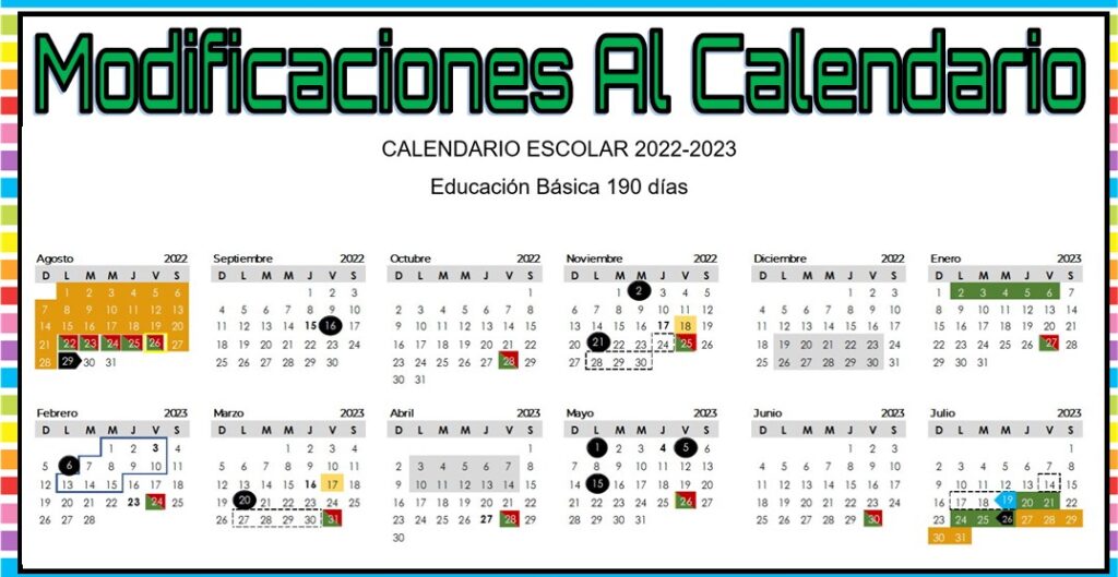 Modificaciones Del Calendario Del Ciclo Escolar 2022-2023